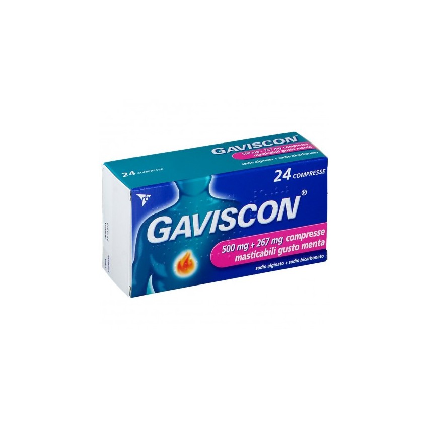 Gaviscon Gaviscon 24 compresse Menta 500 + 267 mg