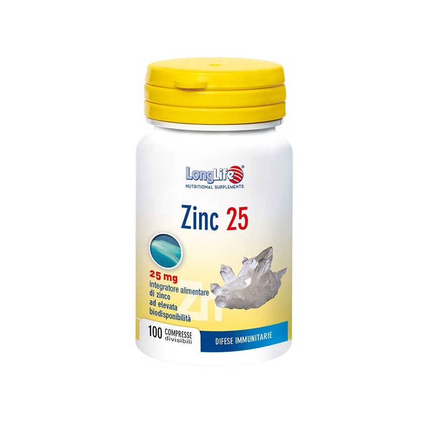 Long Life Longlife Zinc 25mg 100cpr